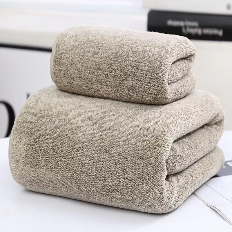 Thick Bamboo Charcoal Fiber Coral Fleece Towels Suit