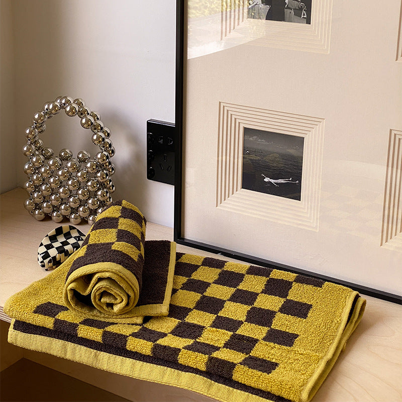 Parent-child Chessboard Grid Long-staple Cotton Yarn-dyed Towels