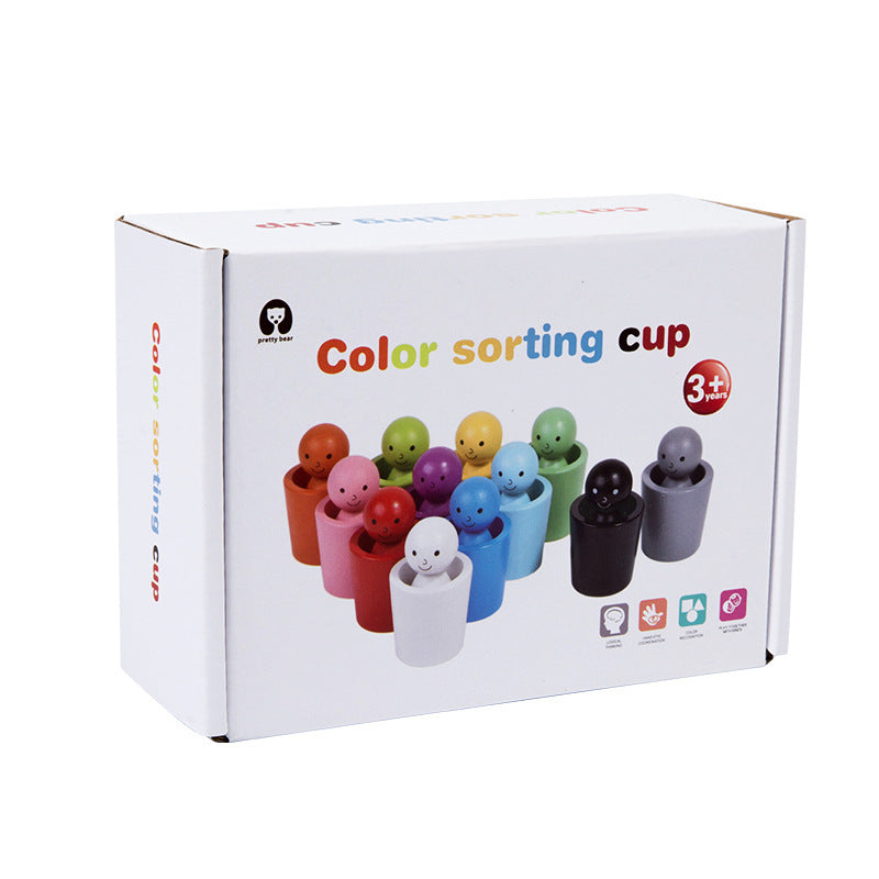 Children's Montessori Color Villain Classification Cup Jenga Educational Toys