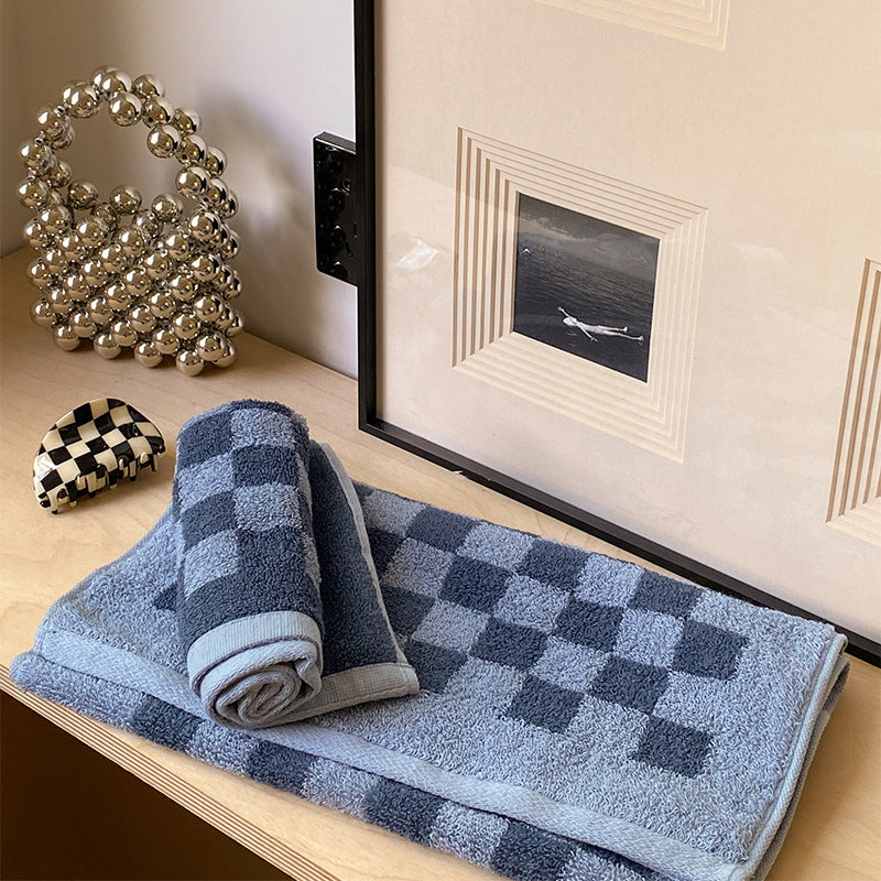 Parent-child Chessboard Grid Long-staple Cotton Yarn-dyed Towels