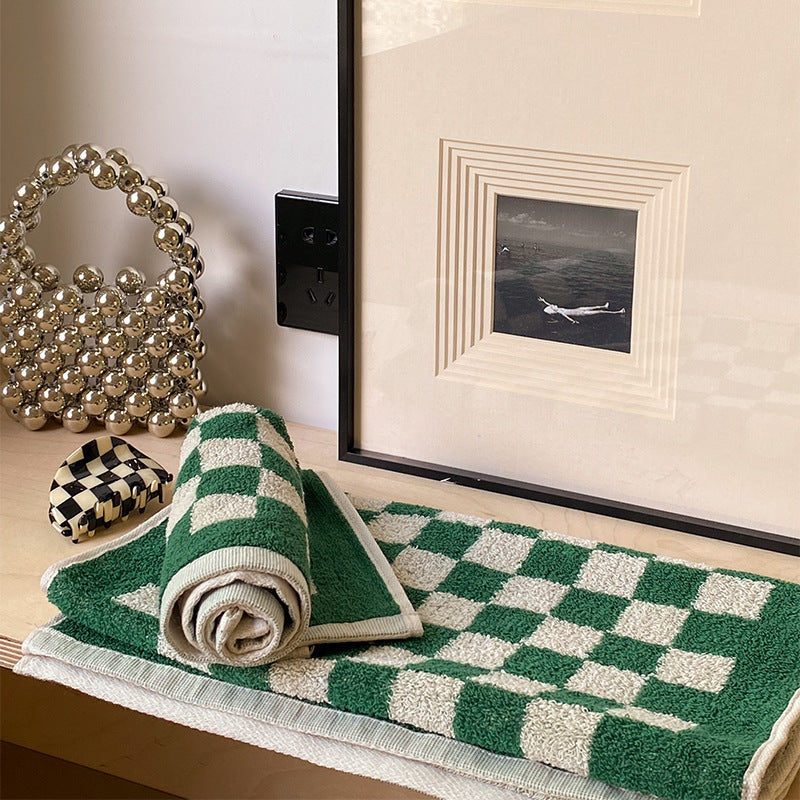 Parent-child Chessboard Grid Long-staple Cotton Yarn-dyed Towels