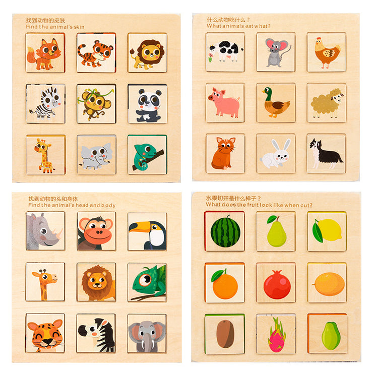 Wooden Montessori Teaching Aids Logical Thinking Puzzle Educational Toys