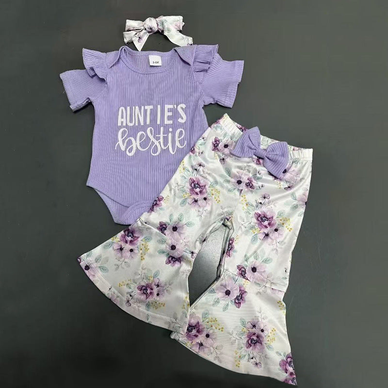 Girls' Fashion Triangle Rompers Romper Suit