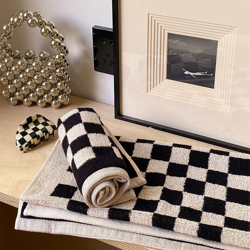Parent-child Chessboard Grid Long-staple Cotton Yarn-dyed Towels