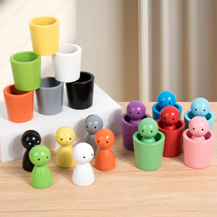 Children's Montessori Color Villain Classification Cup Jenga Educational Toys