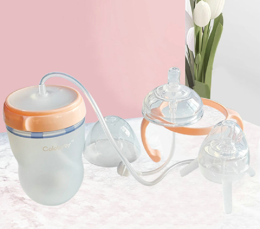 Milk-like Weaning Separated Long Straw Baby Bottle