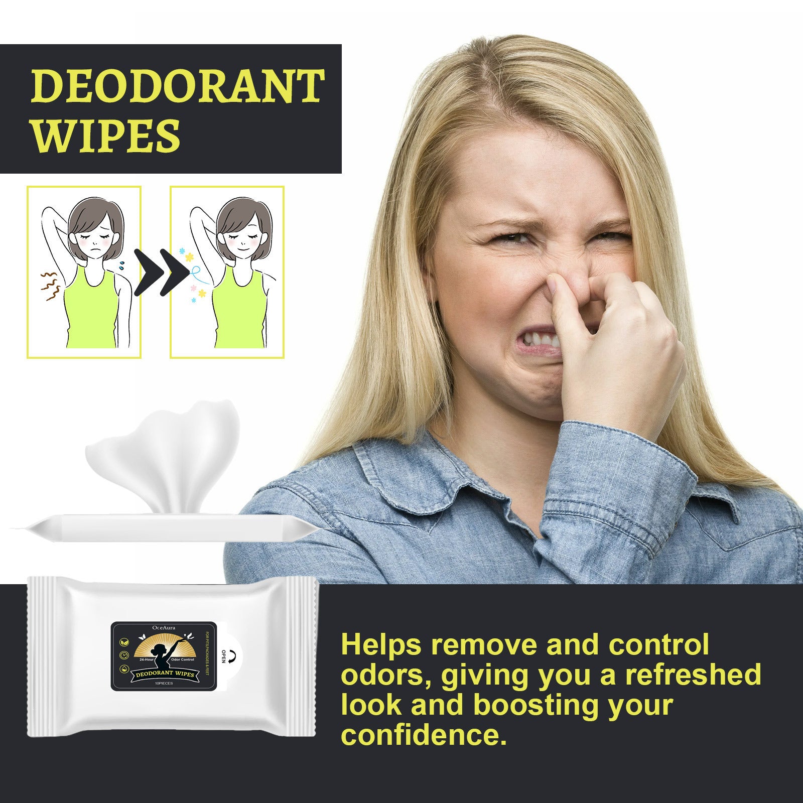 Odor Deodorant Wipes Exercise Sweating Body Wipe Wipes