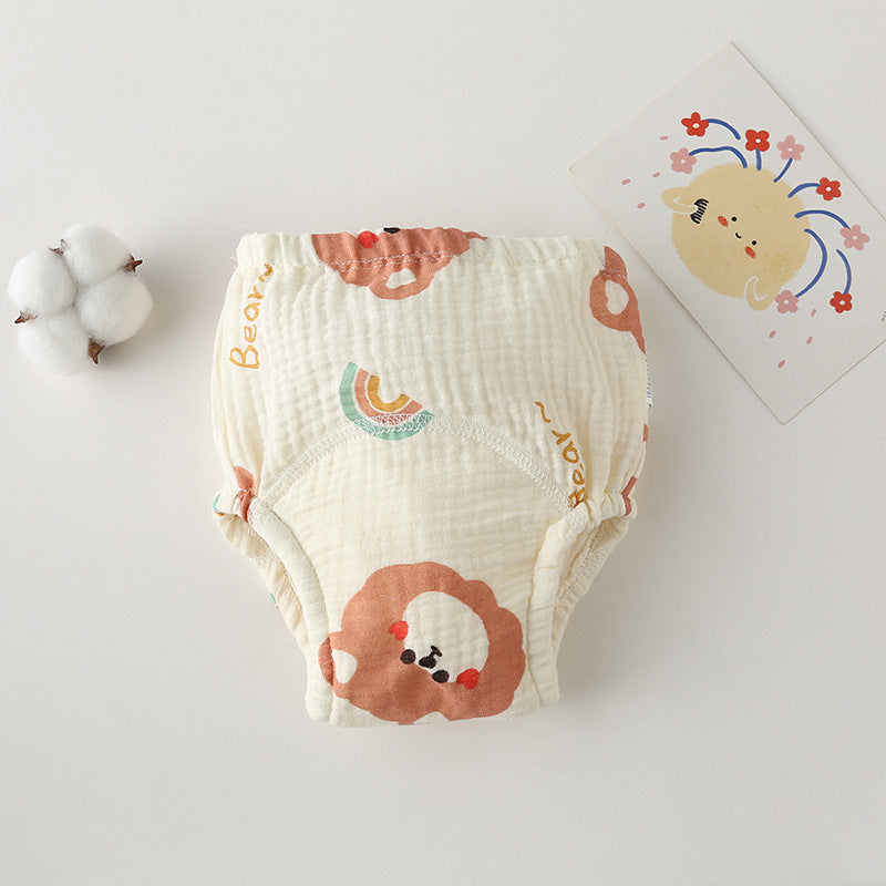 Gauze Cotton Baby's Ring Urine Training Training Pants Gauze Diaper Pants Waterproof Diaper Pure Cotton Diaper Pants