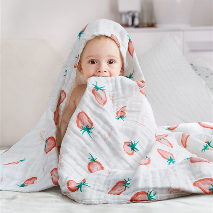 "Baby Cotton Super Soft Absorbent Gauze Bath Towel for newborns and toddlers"

