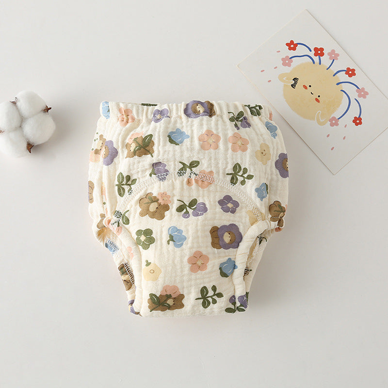 Gauze Cotton Baby's Ring Urine Training Training Pants Gauze Diaper Pants Waterproof Diaper Pure Cotton Diaper Pants