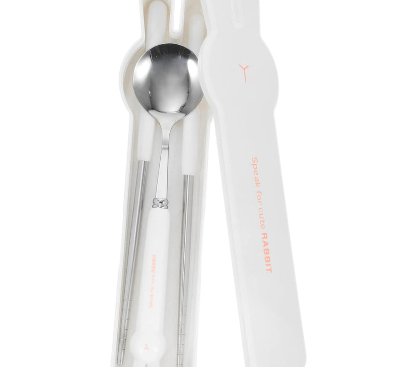 "Reusable camping silverware set with case – eco-friendly portable cutlery"

