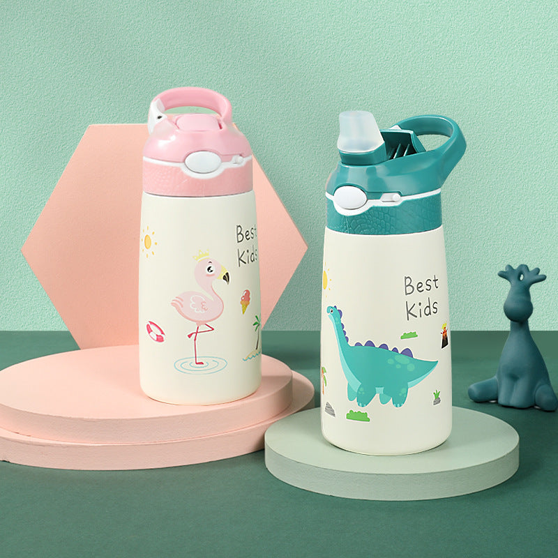 Children's 316 Stainless Steel Baby Sippy Straw Thermal Insulation Cup Sports Gift Kettle