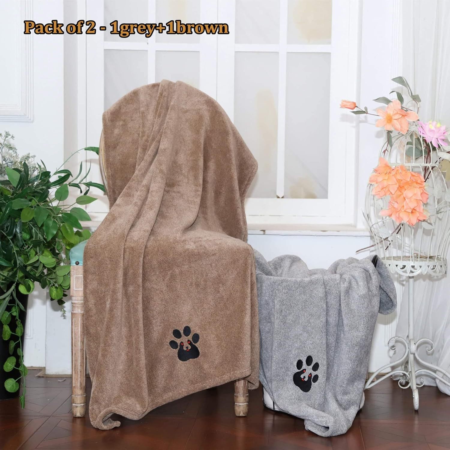 Super Absorbent Dog Bath Towels For Fast Drying - Soft Microfiber Towel For Dogs And Cats