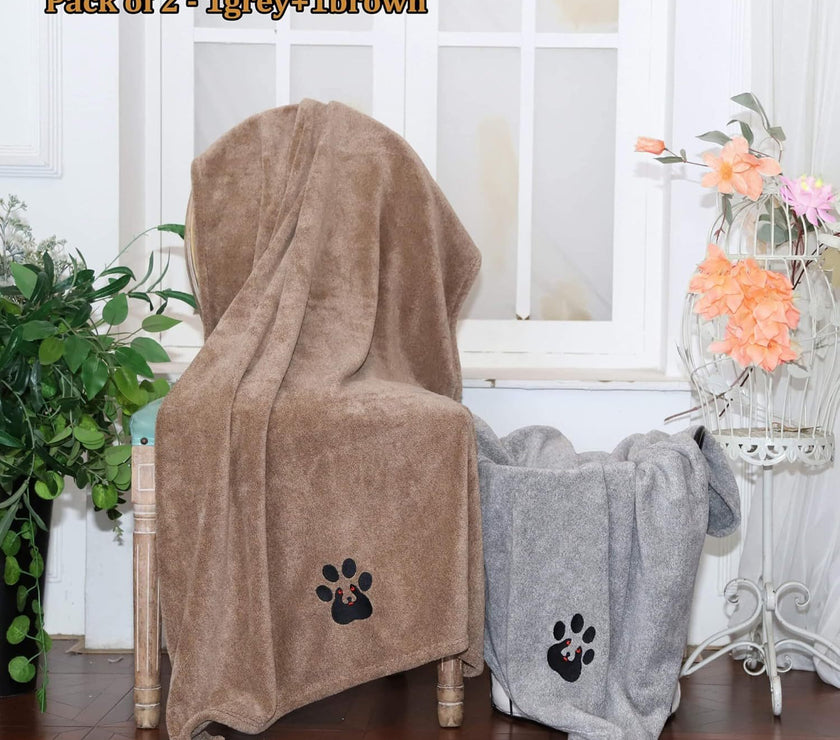 Super Absorbent Dog Bath Towels For Fast Drying - Soft Microfiber Towel For Dogs And Cats