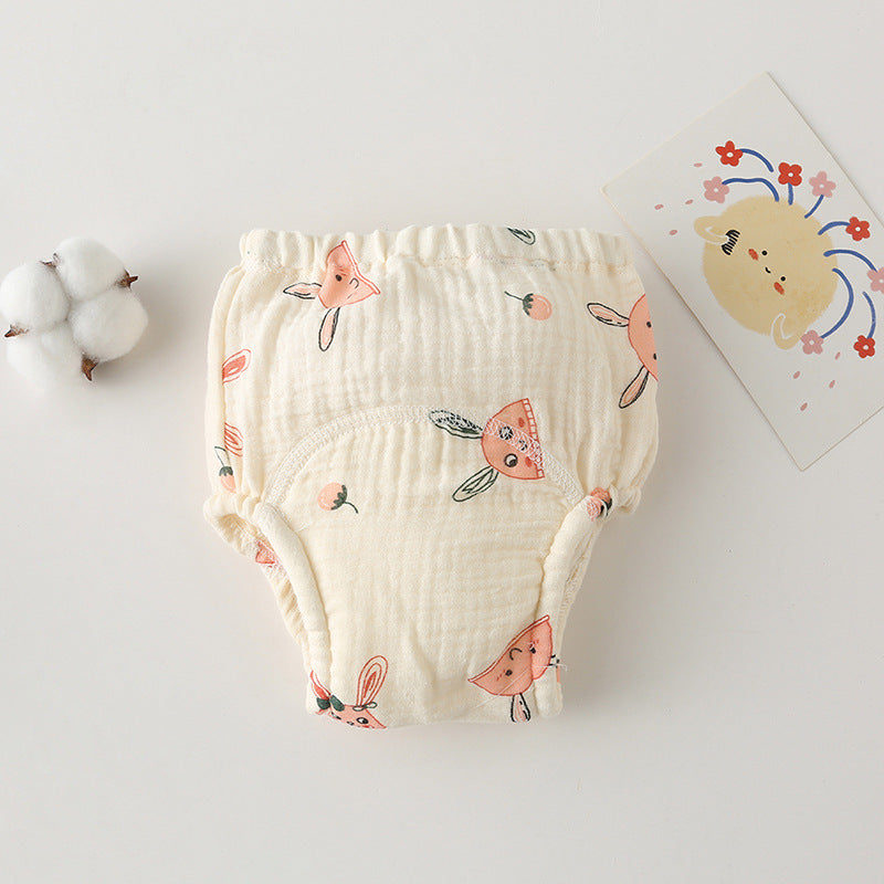 Gauze Cotton Baby's Ring Urine Training Training Pants Gauze Diaper Pants Waterproof Diaper Pure Cotton Diaper Pants