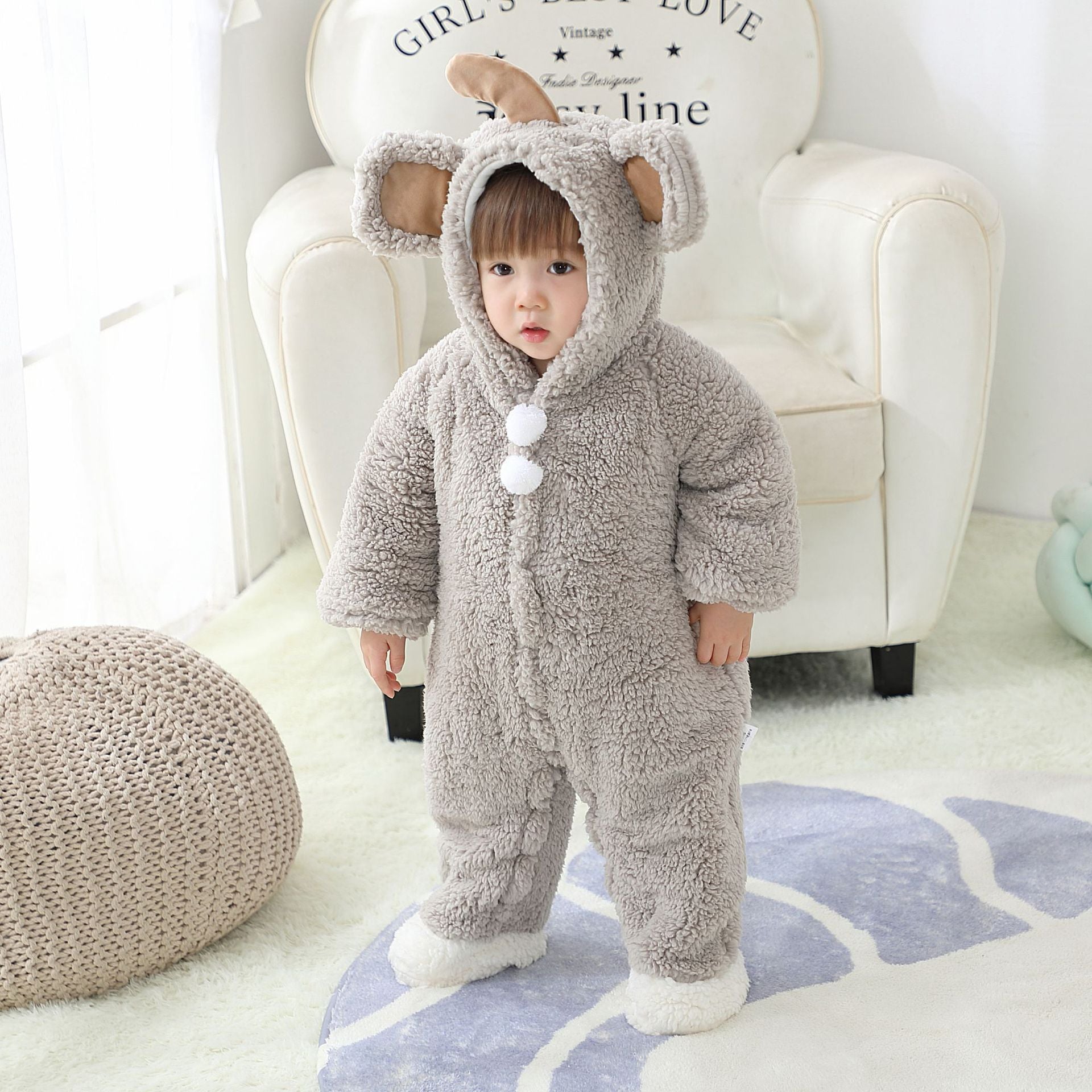 Simple And Cute Thick Warm Baby Onesies