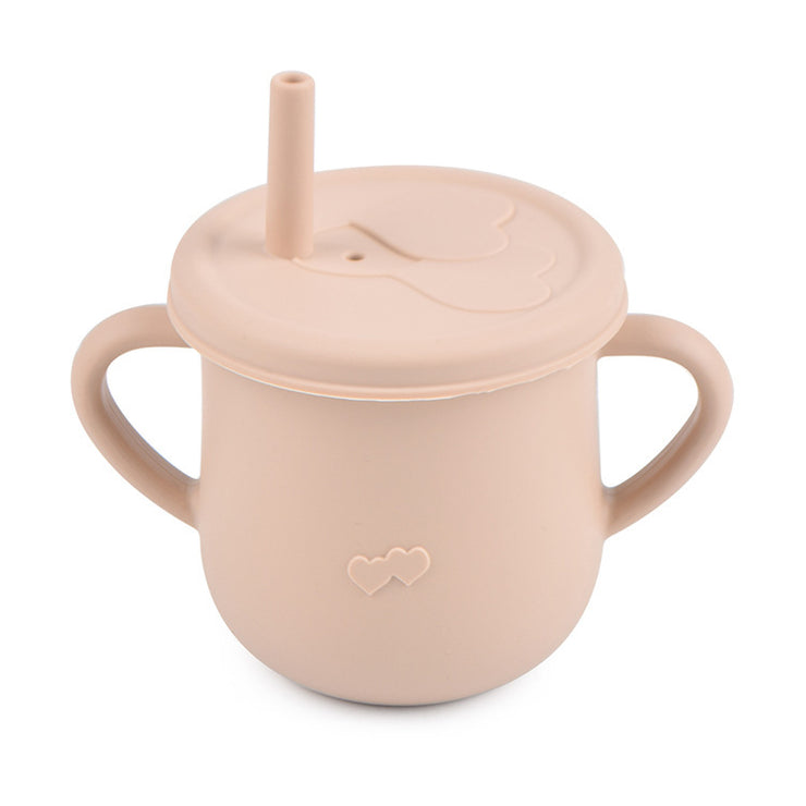 Children's Silicone Straw Drinking Cups Leakproof Baby Learning Drinking Cups Baby Training Straws Cups