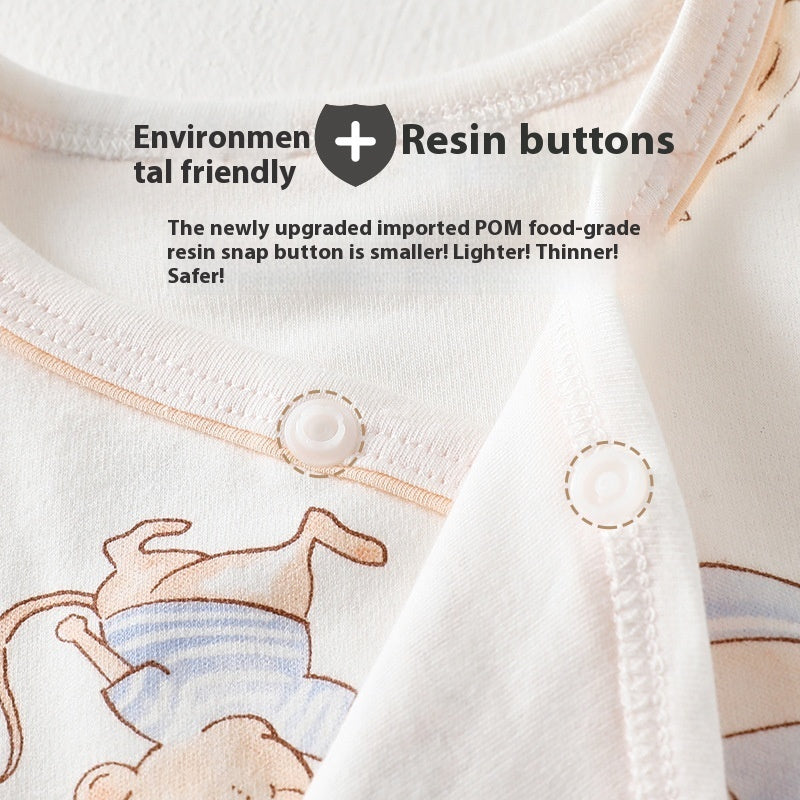 Baby Rompers Spring And Autumn Boneless Class A Pure Cotton Rompers