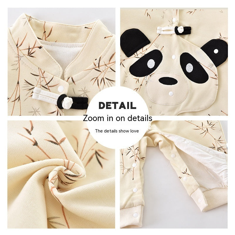 Newborn Jumpsuit Double Layer Thickened Rompers Baby Outerwear Romper