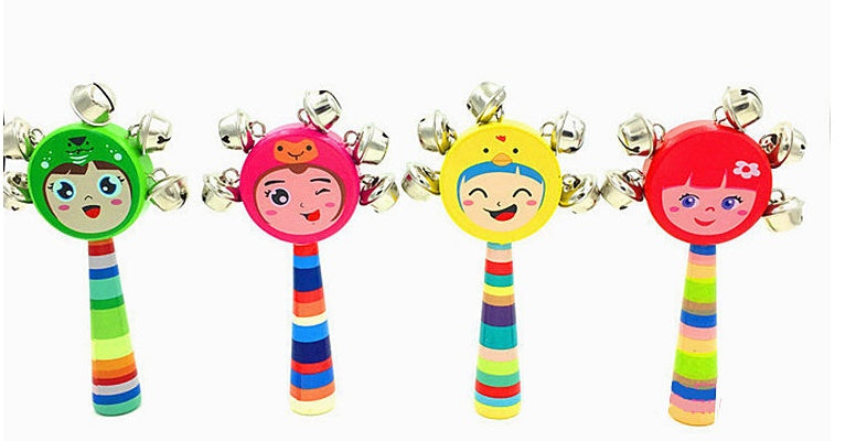 Wooden Baby Rattles, Bed Bells, Early Education Bell Toys