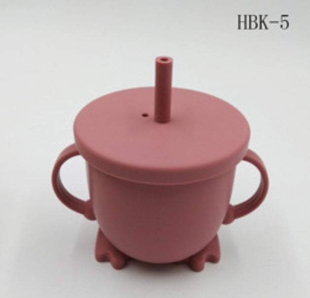 Silicone Children's Sippy Cup, Baby Learn To Drink Cup, Baby Snack Cup