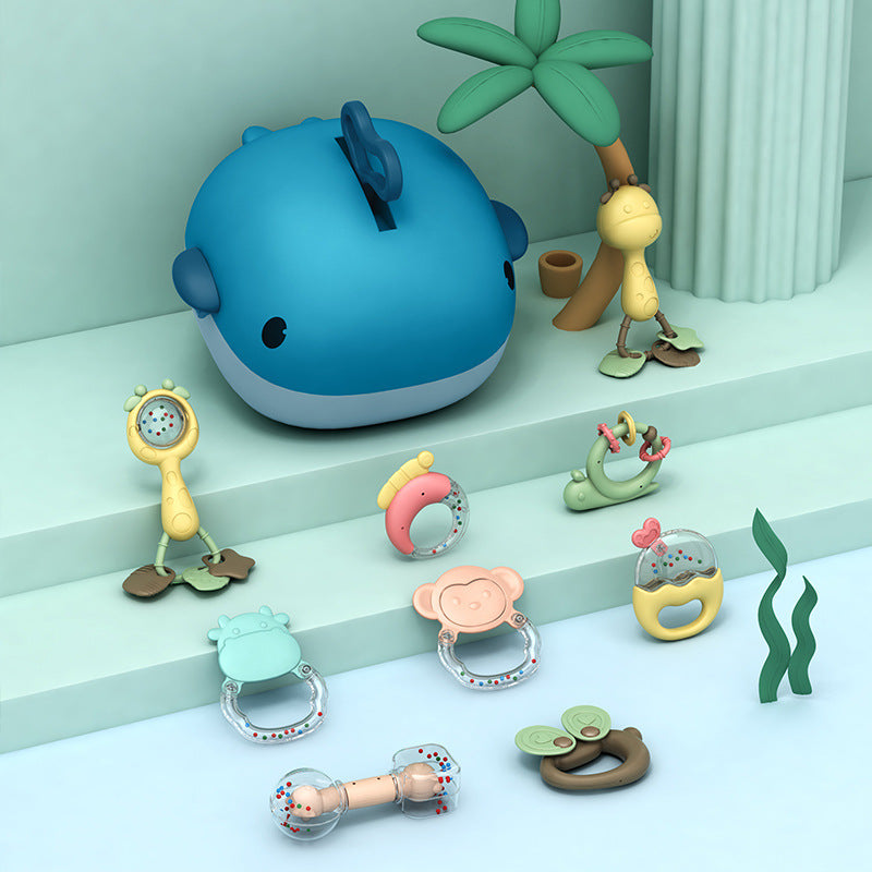 Montessori Teether Package Rattles For Babies Newborns 0 12 Months Educational Teethers For Teeth Hanging Girl Music Mobile Crib