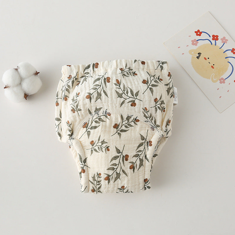 Gauze Cotton Baby's Ring Urine Training Training Pants Gauze Diaper Pants Waterproof Diaper Pure Cotton Diaper Pants