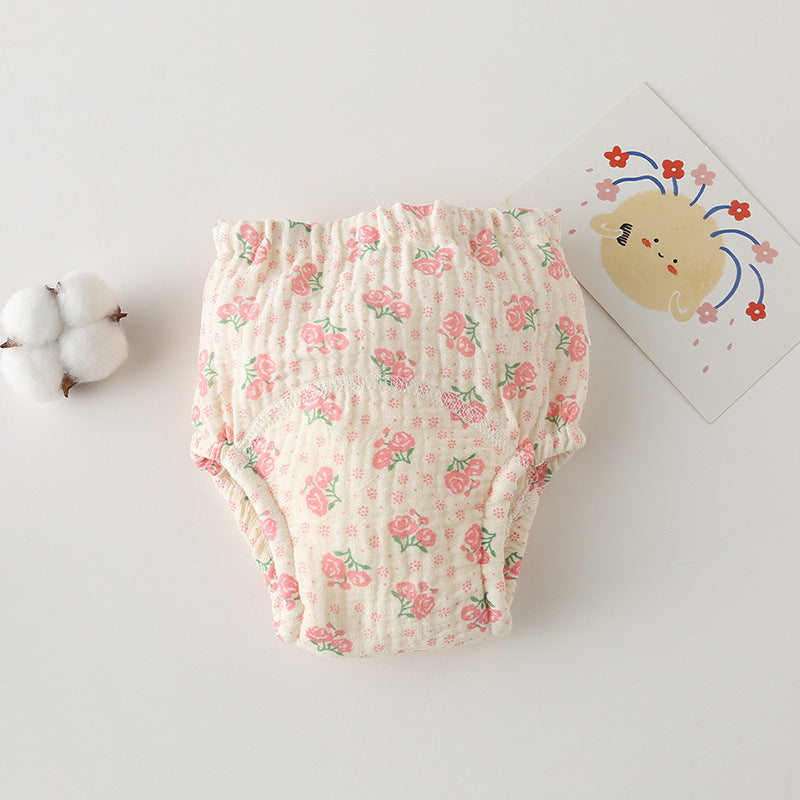 Gauze Cotton Baby's Ring Urine Training Training Pants Gauze Diaper Pants Waterproof Diaper Pure Cotton Diaper Pants