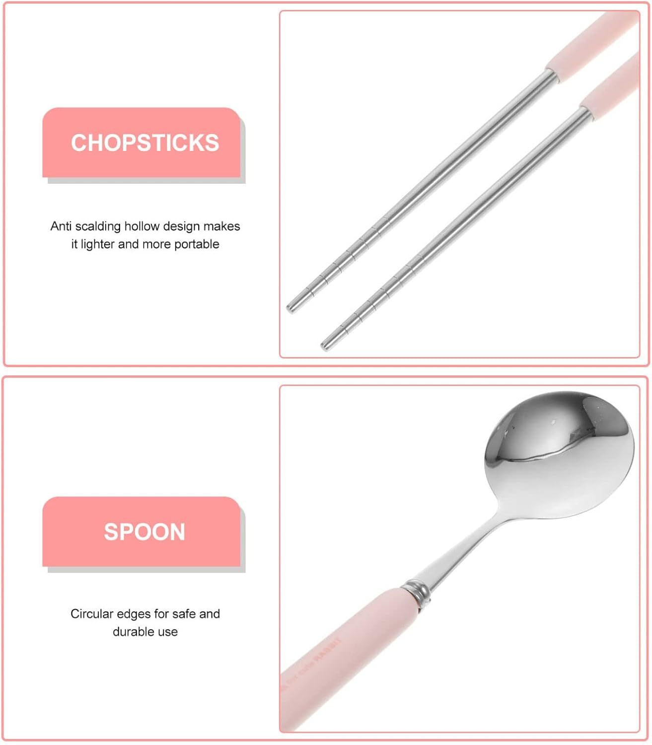 "Reusable camping silverware set with case – eco-friendly portable cutlery"

