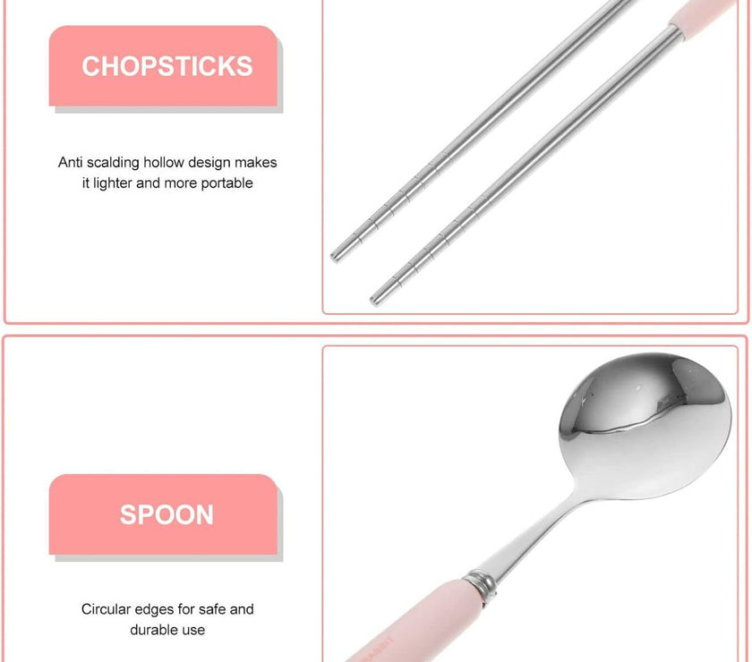 "Reusable camping silverware set with case – eco-friendly portable cutlery"


