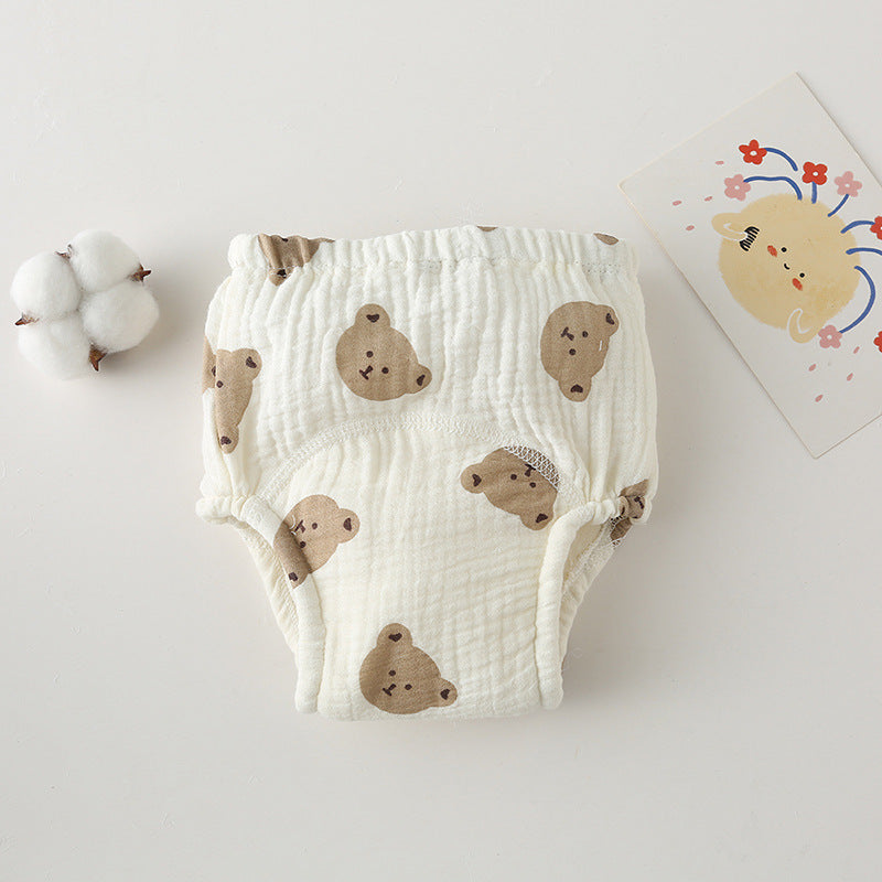 Gauze Cotton Baby's Ring Urine Training Training Pants Gauze Diaper Pants Waterproof Diaper Pure Cotton Diaper Pants