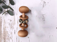 Baby Wooden Rattles, Raw Wooden Toys, Silicone Beads Color Enlightenment Education, Chewable Toys