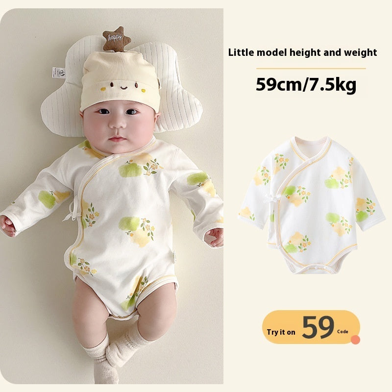 Baby Rompers Spring And Autumn Boneless Class A Pure Cotton Rompers
