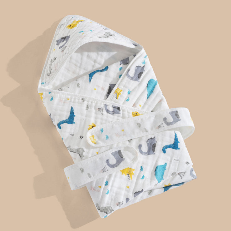 Cotton Gauze Blanket Hooded Keep Warm