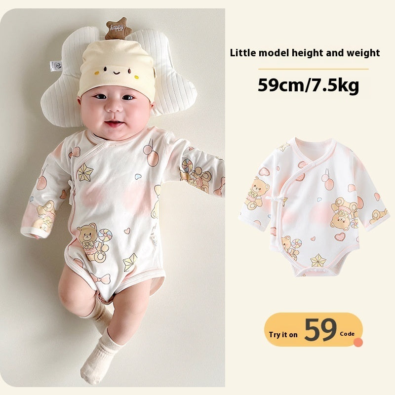 Baby Rompers Spring And Autumn Boneless Class A Pure Cotton Rompers