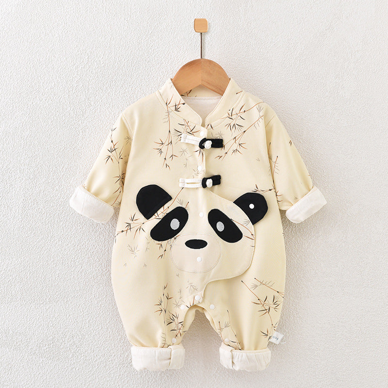 Newborn Jumpsuit Double Layer Thickened Rompers Baby Outerwear Romper