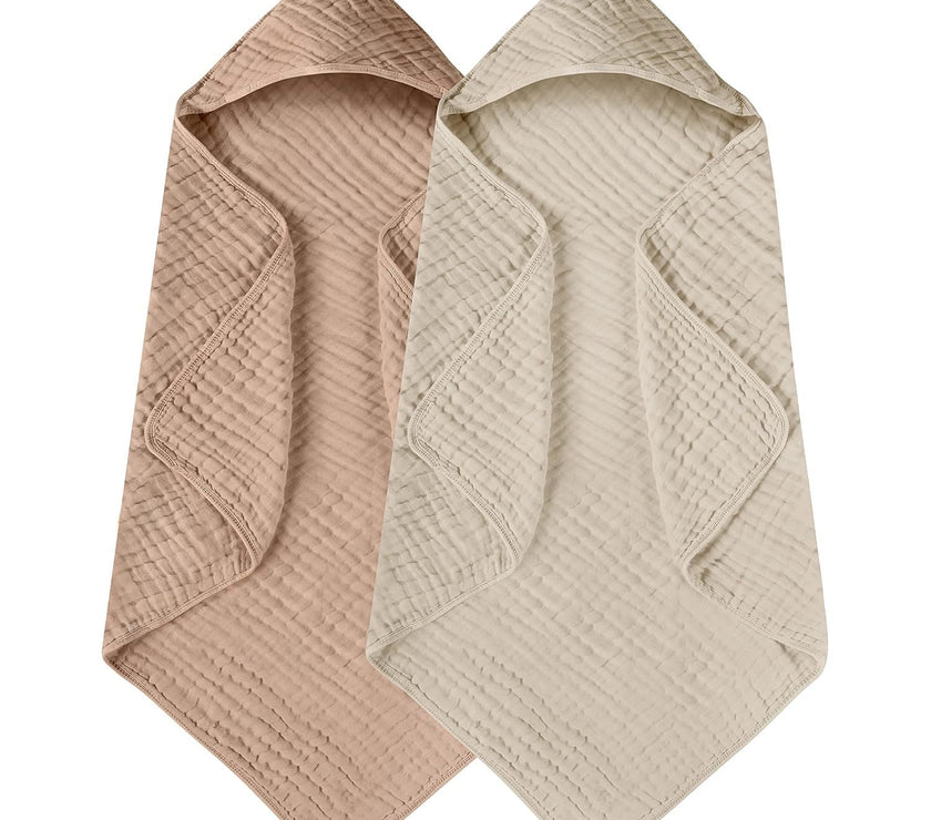 Hooded Baby Towels For Newborn Muslin Cotton Baby Bath Towel With Hood For Babies, Infant, Toddler And Kids, Large 90x90cm, Soft And Absorbent Newborn Essential