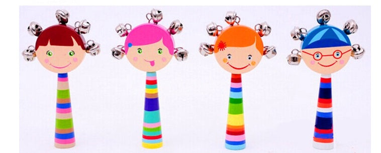 Wooden Baby Rattles, Bed Bells, Early Education Bell Toys