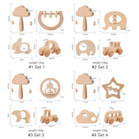 Wooden Cloud Rattle Set Infant Montessori Early Education Toys