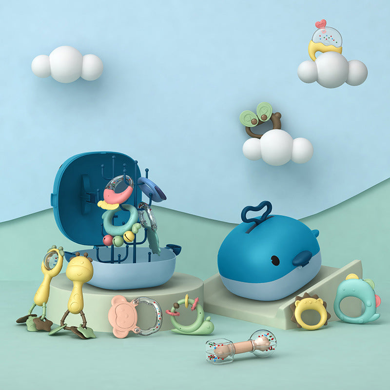 Montessori Teether Package Rattles For Babies Newborns 0 12 Months Educational Teethers For Teeth Hanging Girl Music Mobile Crib