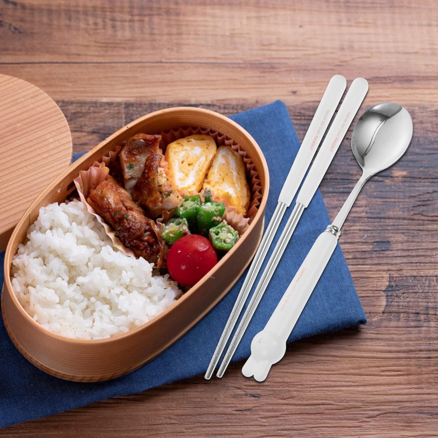 "Reusable camping silverware set with case – eco-friendly portable cutlery"

