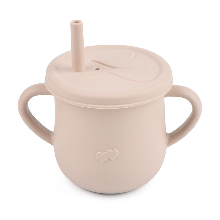 Children's Silicone Straw Drinking Cups Leakproof Baby Learning Drinking Cups Baby Training Straws Cups