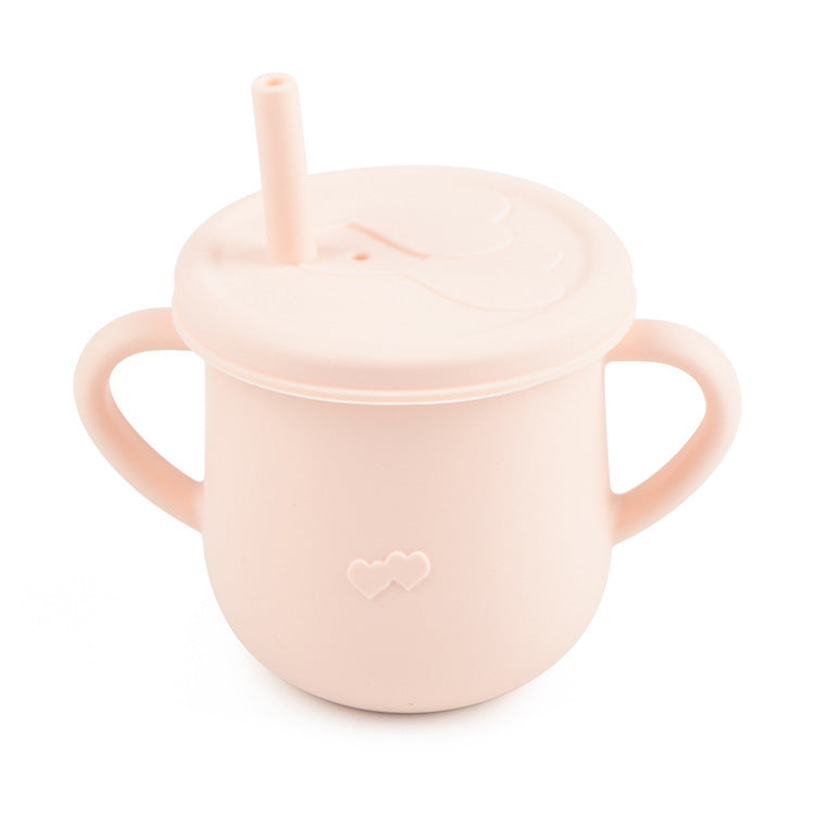 Children's Silicone Straw Drinking Cups Leakproof Baby Learning Drinking Cups Baby Training Straws Cups