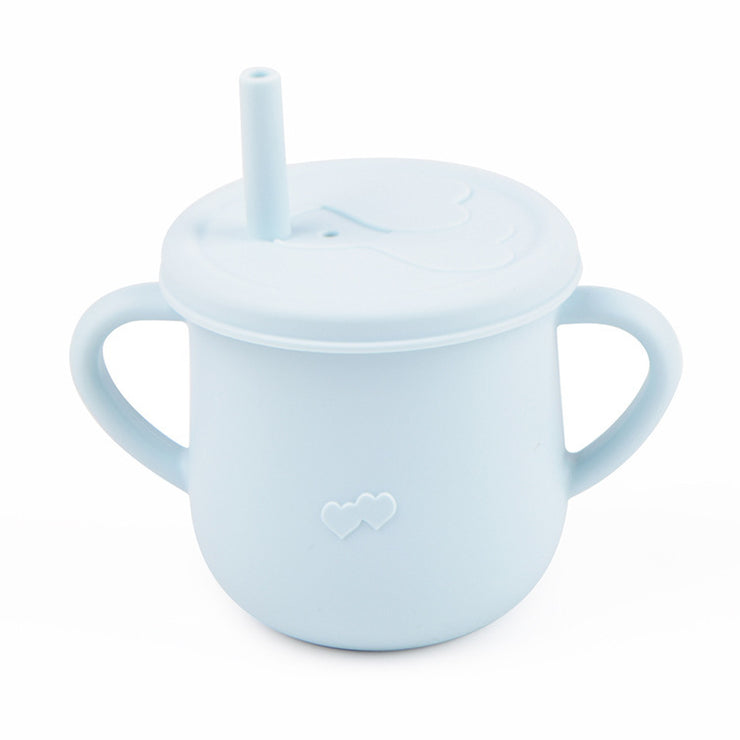 Children's Silicone Straw Drinking Cups Leakproof Baby Learning Drinking Cups Baby Training Straws Cups