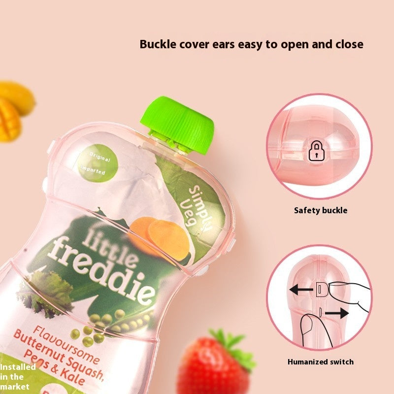 Reusable baby food supplement bags for toddlers, ideal for storing fruit purees and soft snacks.
