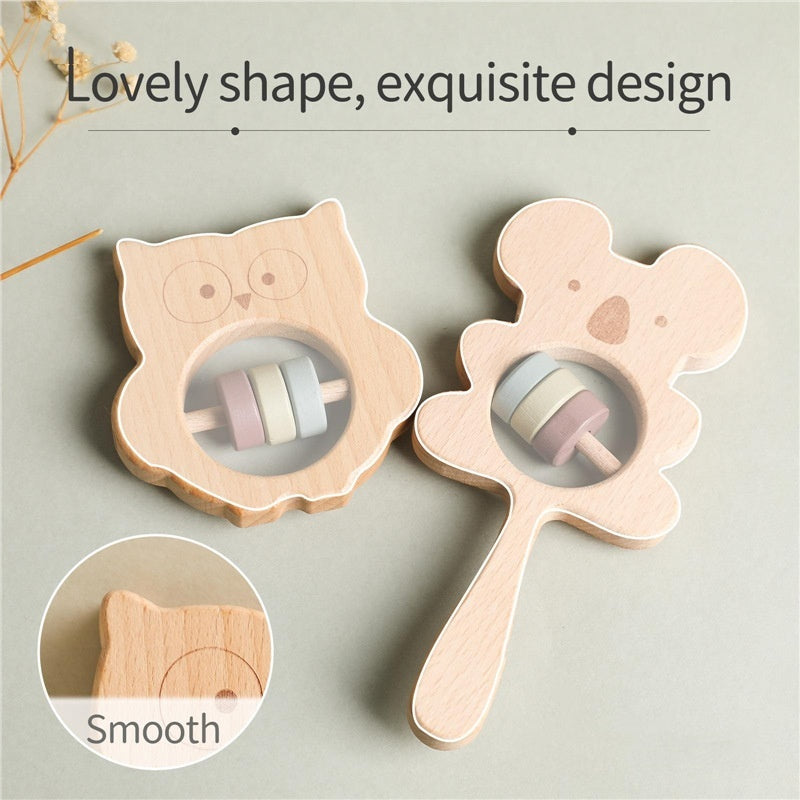 Baby Hand Grasp Rattles DIY Soothing Wooden Toys Asure